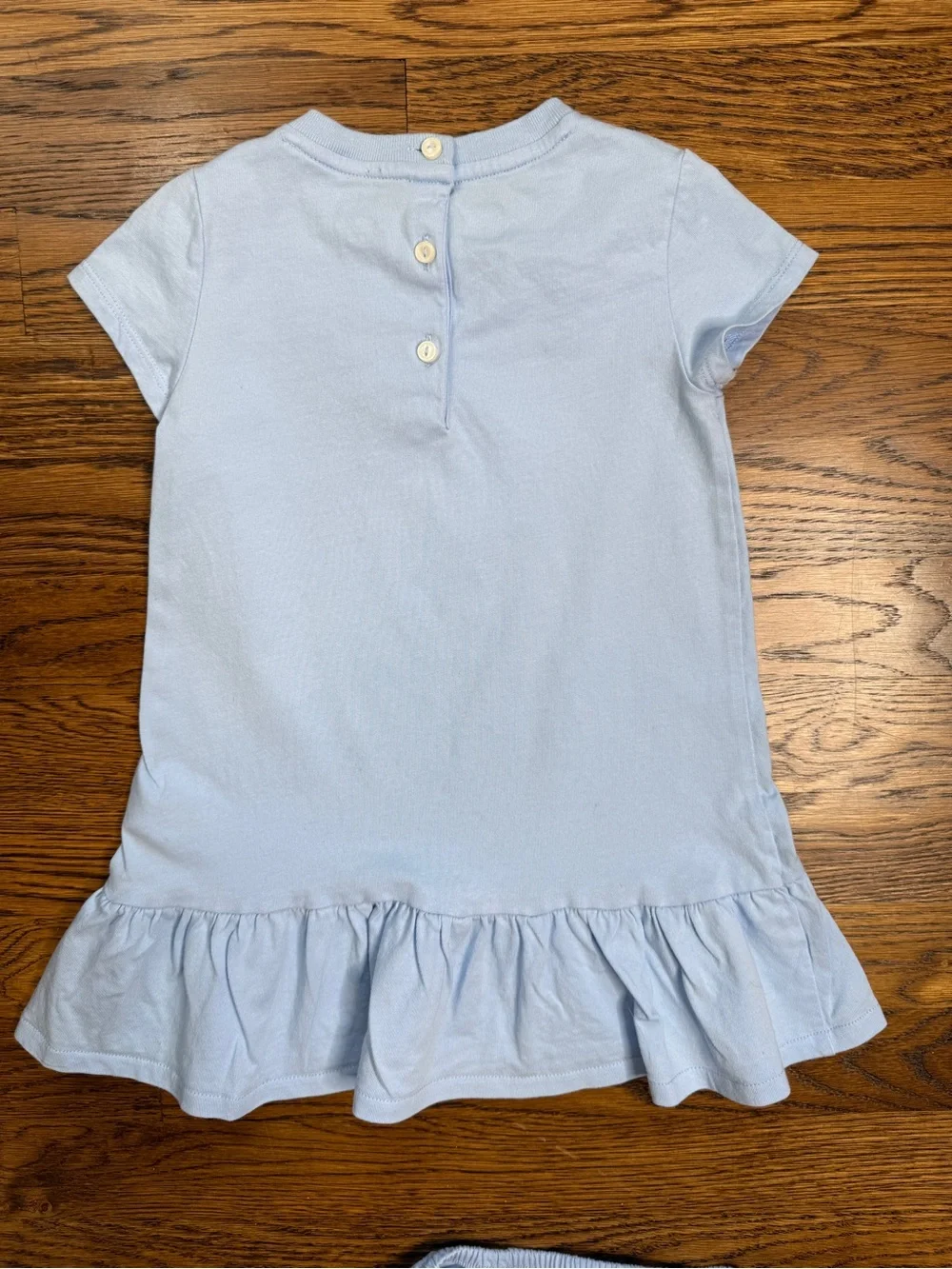 Ralph Lauren Baby Girl Light Blue Polo Bear Kite Cotton Jersey Dress w/Bloomers